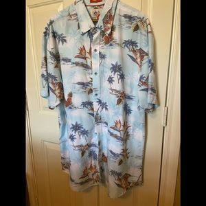 Men’s tropical Marti Kat shirt blue size 2XL